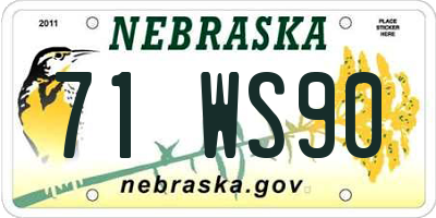 NE license plate 71WS90