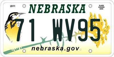 NE license plate 71WV95