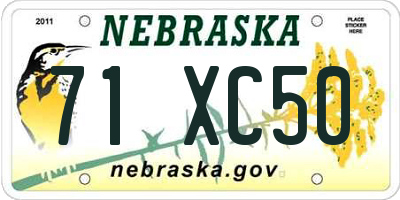 NE license plate 71XC50