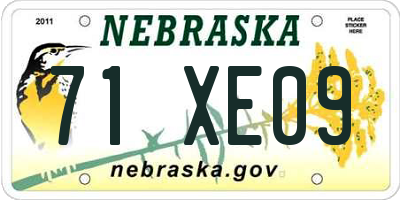 NE license plate 71XE09