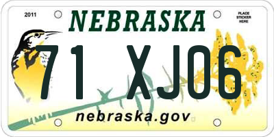 NE license plate 71XJ06