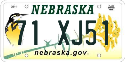 NE license plate 71XJ51