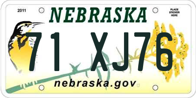 NE license plate 71XJ76