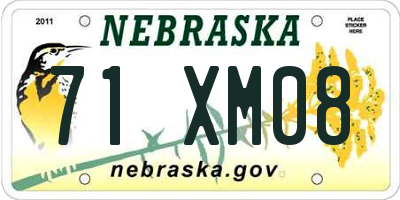 NE license plate 71XM08