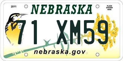 NE license plate 71XM59