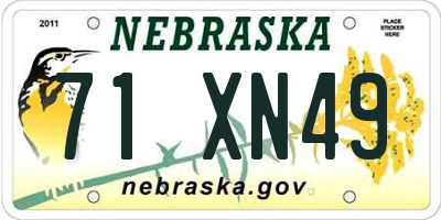 NE license plate 71XN49