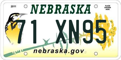 NE license plate 71XN95
