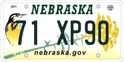 NE license plate 71XP90