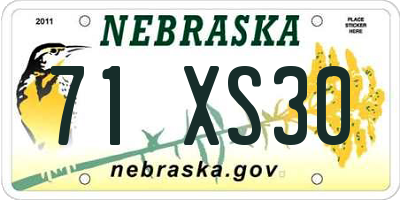 NE license plate 71XS30