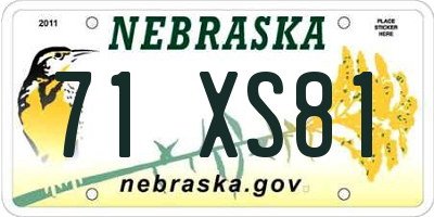 NE license plate 71XS81
