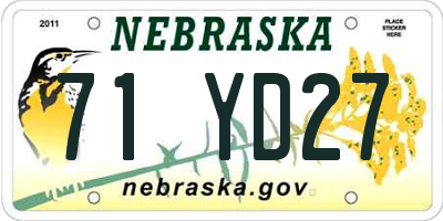 NE license plate 71YD27