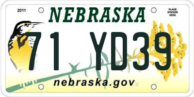 NE license plate 71YD39