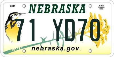 NE license plate 71YD70