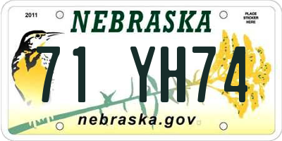 NE license plate 71YH74