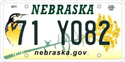 NE license plate 71YO82