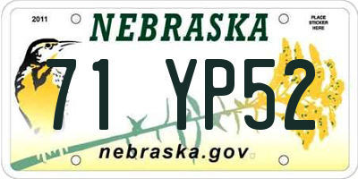 NE license plate 71YP52