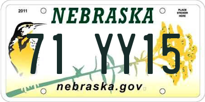 NE license plate 71YY15