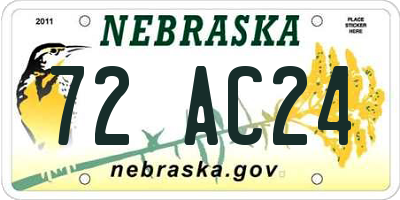 NE license plate 72AC24