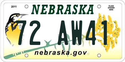 NE license plate 72AW41