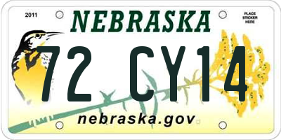 NE license plate 72CY14