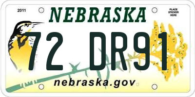 NE license plate 72DR91