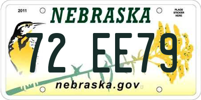 NE license plate 72EE79