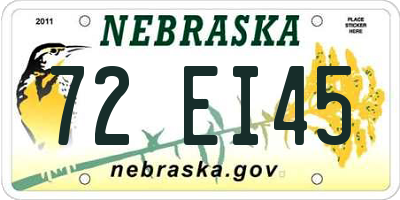NE license plate 72EI45