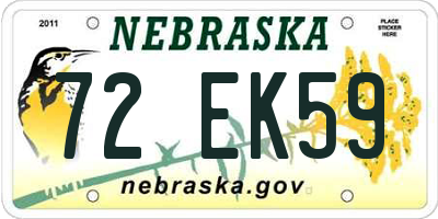 NE license plate 72EK59