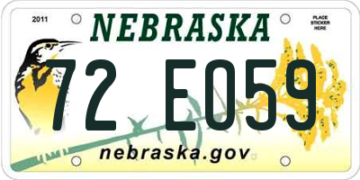 NE license plate 72EO59