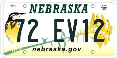 NE license plate 72EV12