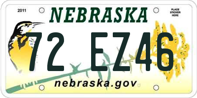 NE license plate 72EZ46