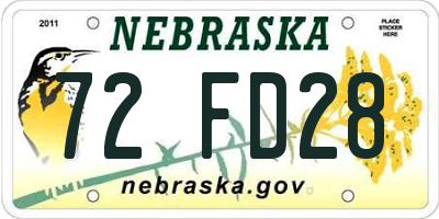 NE license plate 72FD28