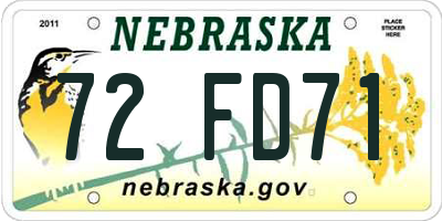NE license plate 72FD71