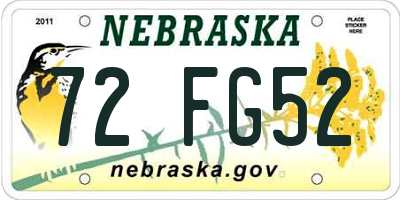 NE license plate 72FG52