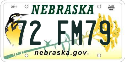 NE license plate 72FM79