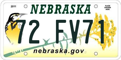 NE license plate 72FV71