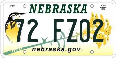 NE license plate 72FZ02