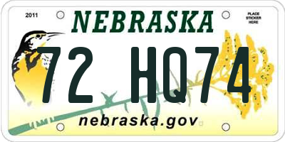 NE license plate 72HQ74