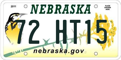 NE license plate 72HT15