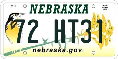 NE license plate 72HT31