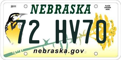 NE license plate 72HV70