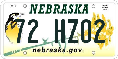 NE license plate 72HZ02