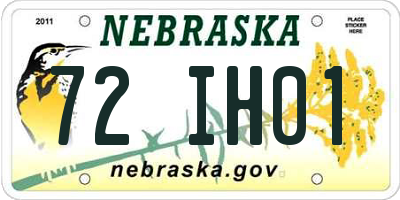 NE license plate 72IH01