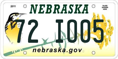 NE license plate 72IO05