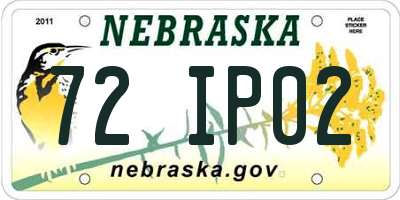 NE license plate 72IP02