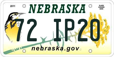 NE license plate 72IP20