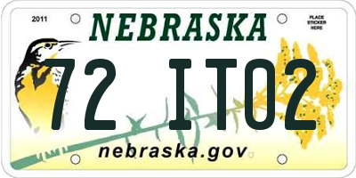 NE license plate 72IT02