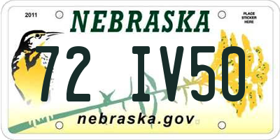 NE license plate 72IV50