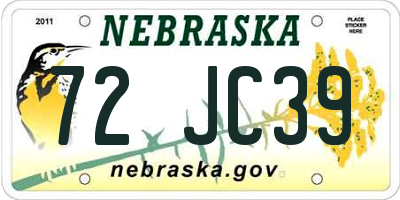 NE license plate 72JC39