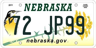 NE license plate 72JP99